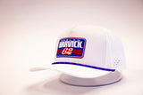 Keelan Harvick - White with Blue/Red Rope - Mesh/PVC Patch Hat