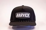 HARVICK - Black Black/White Rope  - Mesh/PVC Patch Hat