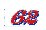 No. 62 Decal