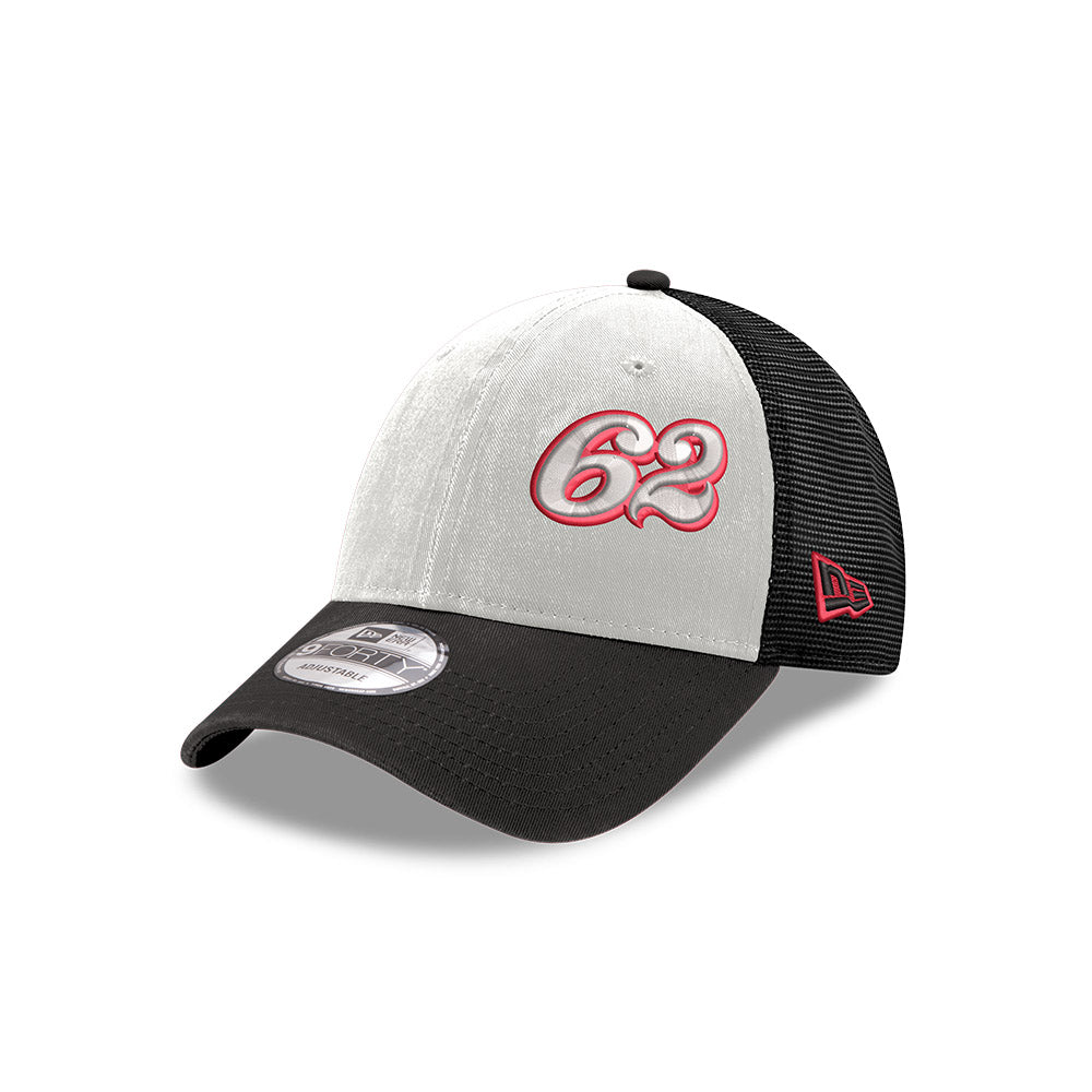 Kevin Harvick Late Model No. 62 White Black New Era Mesh Trucker Hat happyseshop